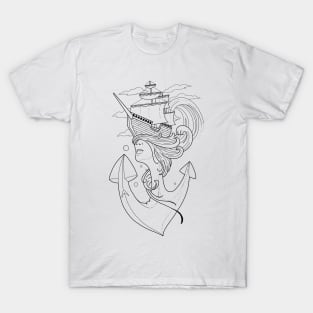 Surreal Ship and Girl T-Shirt